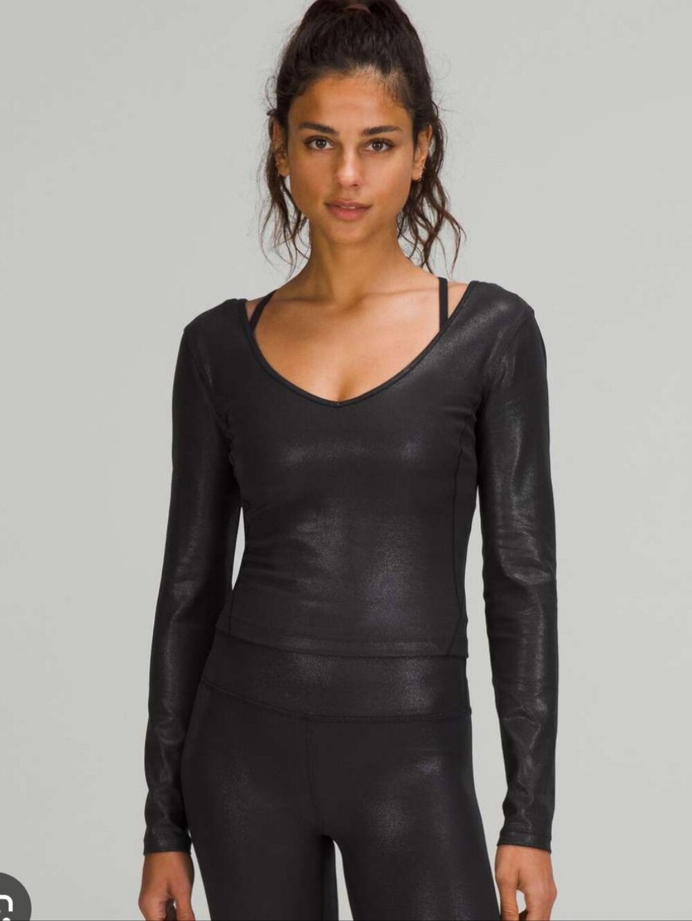 lululemon athletica Radiant Foil Long Sleeve Top - Black
